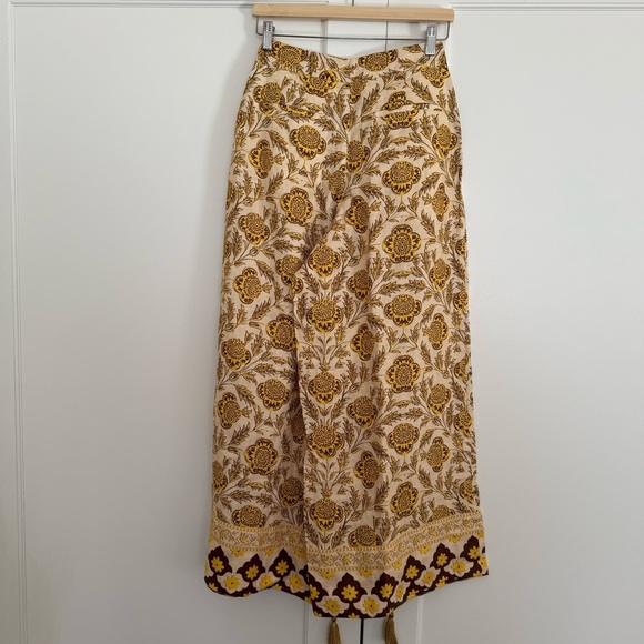 RHODE Priyanka Floral-Print Linen Wide-Leg Trousers - Picture 6 of 10